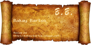 Bakay Bartos névjegykártya